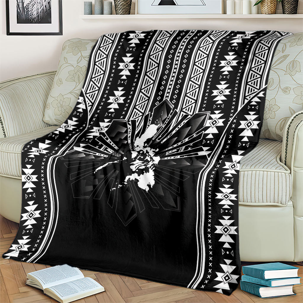 Mabuhay Philippines Festival Blanket Filipino Map Black White Igorot Pattern