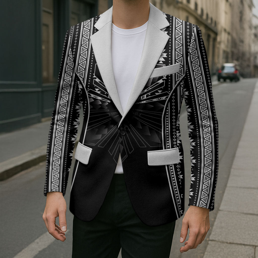Mabuhay Philippines Festival Blazer Filipino Map Black White Igorot Pattern