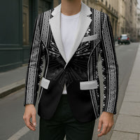 Mabuhay Philippines Festival Blazer Filipino Map Black White Igorot Pattern
