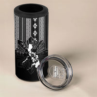 Mabuhay Philippines Festival 4 in 1 Can Cooler Tumbler Filipino Map Black White Igorot Pattern