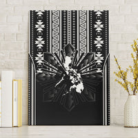Mabuhay Philippines Festival Canvas Wall Art Filipino Map Black White Igorot Pattern