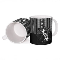 Mabuhay Philippines Festival Ceramic Mug Filipino Map Black White Igorot Pattern