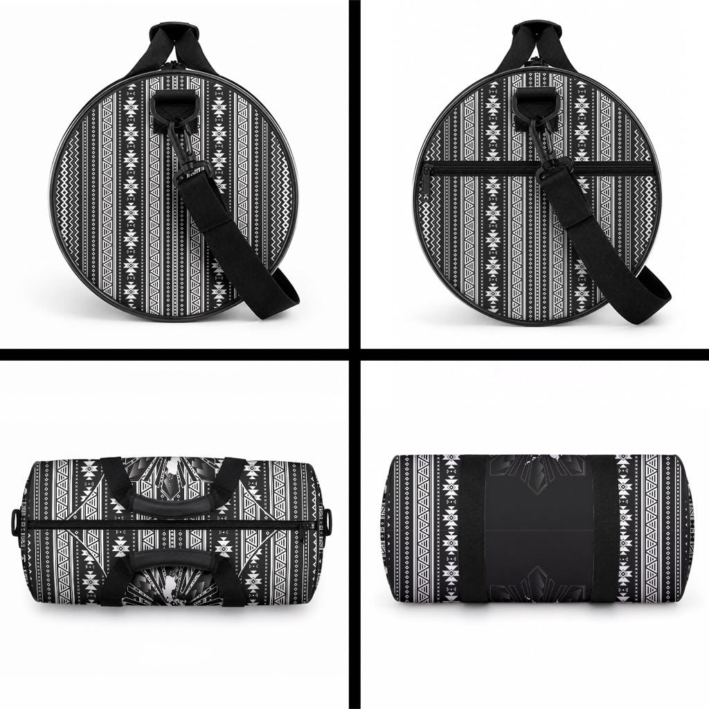 Mabuhay Philippines Festival Duffle Bag Filipino Map Black White Igorot Pattern
