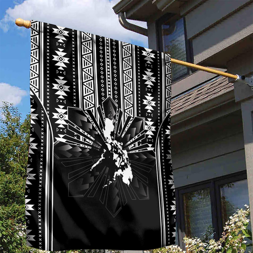 Mabuhay Philippines Festival Garden Flag Filipino Map Black White Igorot Pattern