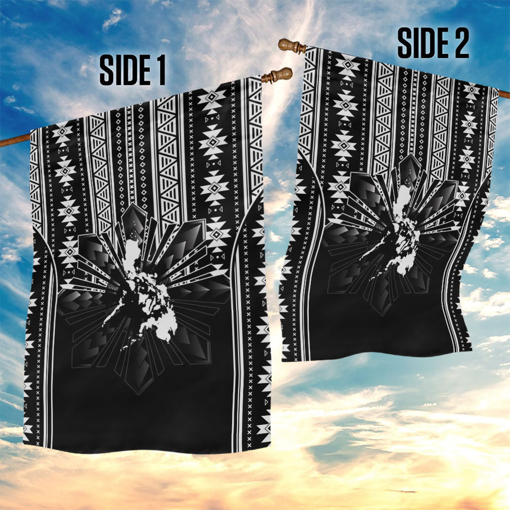 Mabuhay Philippines Festival Garden Flag Filipino Map Black White Igorot Pattern