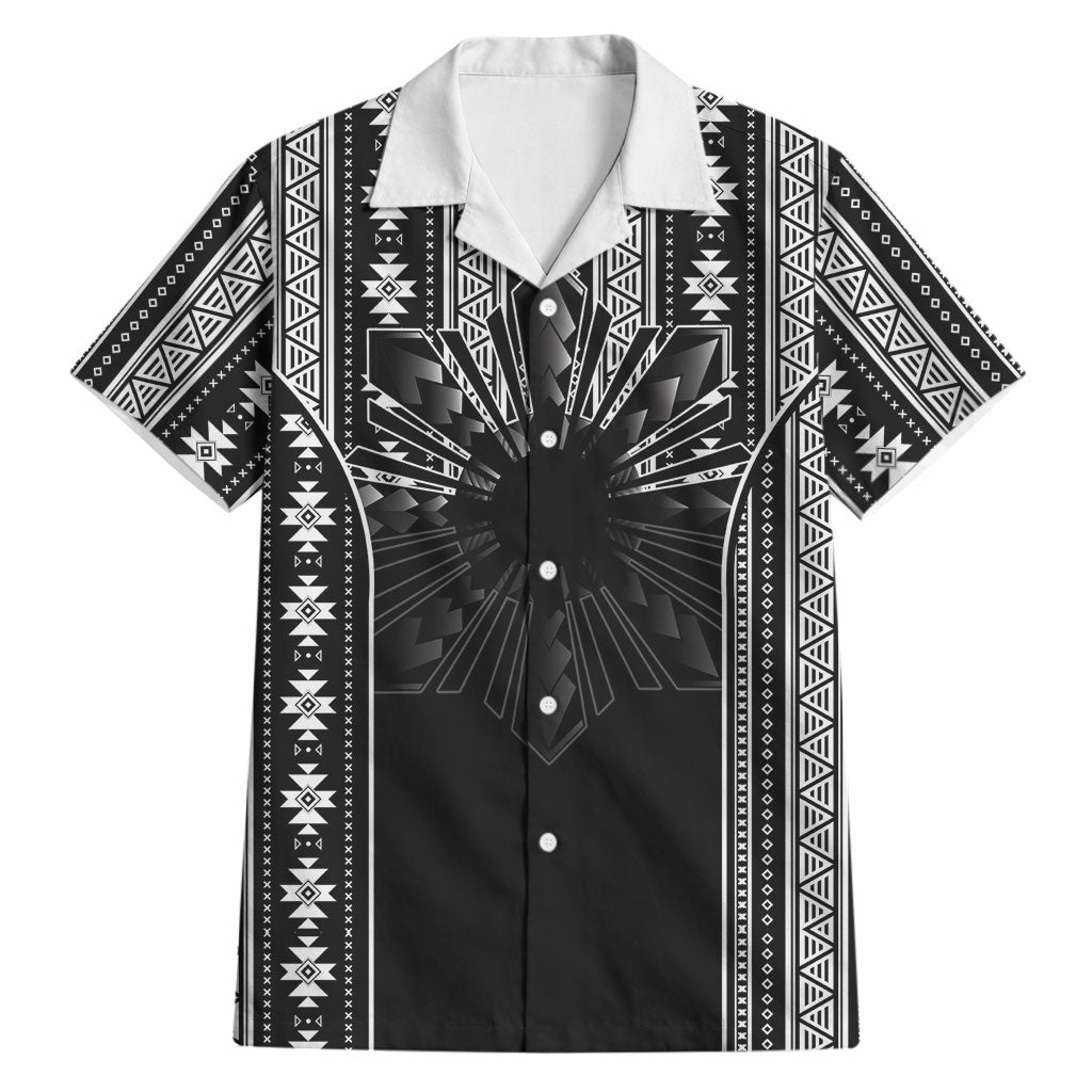 Mabuhay Philippines Festival Hawaiian Shirt Filipino Map Black White Igorot Pattern