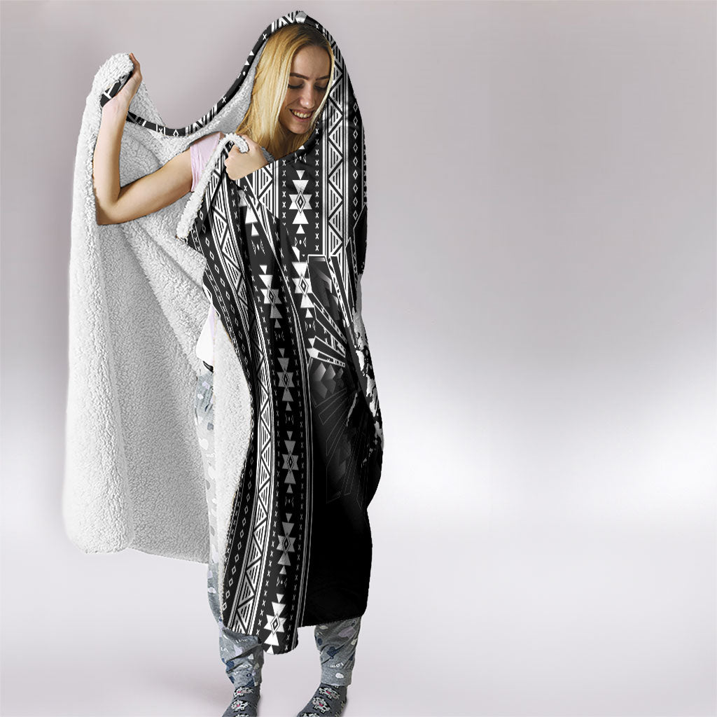 Mabuhay Philippines Festival Hooded Blanket Filipino Map Black White Igorot Pattern