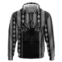 Mabuhay Philippines Festival Hoodie Filipino Map Black White Igorot Pattern