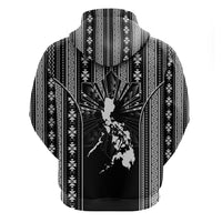 Mabuhay Philippines Festival Hoodie Filipino Map Black White Igorot Pattern