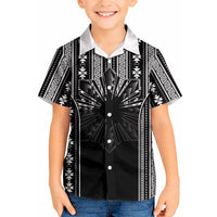 Mabuhay Philippines Festival Kid Hawaiian Shirt Filipino Map Black White Igorot Pattern