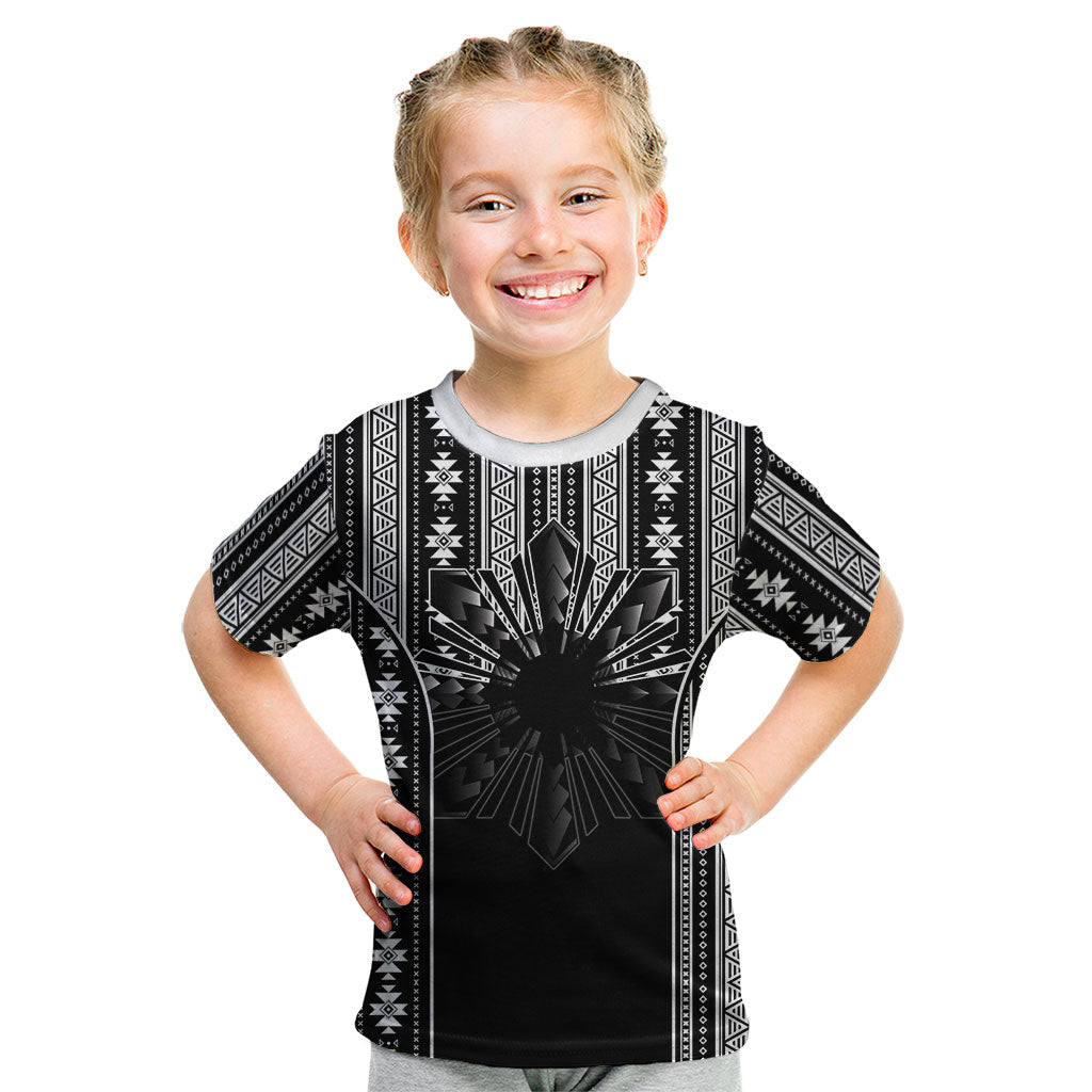 Mabuhay Philippines Festival Kid T Shirt Filipino Map Black White Igorot Pattern