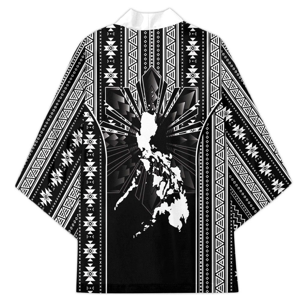 Mabuhay Philippines Festival Kimono Filipino Map Black White Igorot Pattern