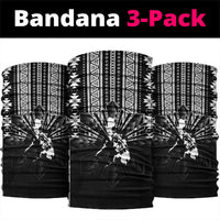 Mabuhay Philippines Festival Neck Gaiter Filipino Map Black White Igorot Pattern