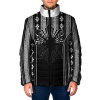 Mabuhay Philippines Festival Padded Jacket Filipino Map Black White Igorot Pattern