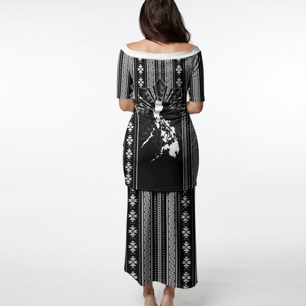 Mabuhay Philippines Festival Puletasi Filipino Map Black White Igorot Pattern