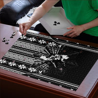 Mabuhay Philippines Festival Puzzle Filipino Map Black White Igorot Pattern
