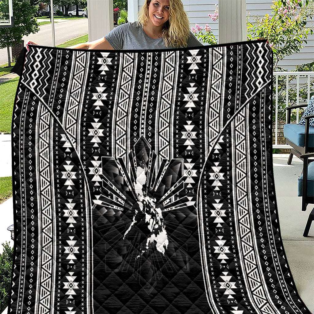 Mabuhay Philippines Festival Quilt Filipino Map Black White Igorot Pattern