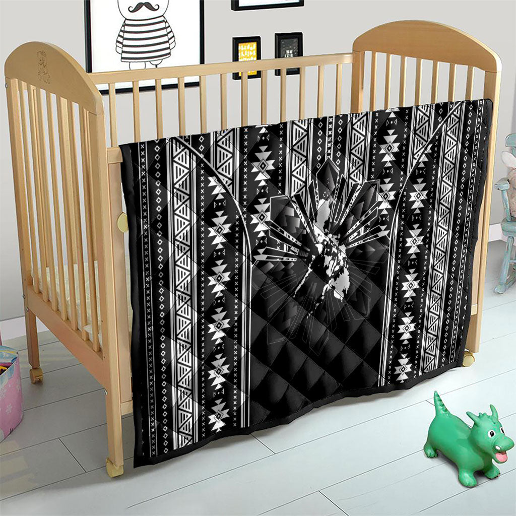 Mabuhay Philippines Festival Quilt Filipino Map Black White Igorot Pattern