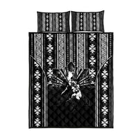 Mabuhay Philippines Festival Quilt Bed Set Filipino Map Black White Igorot Pattern
