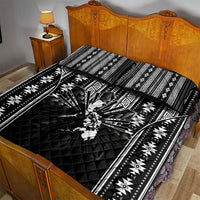 Mabuhay Philippines Festival Quilt Bed Set Filipino Map Black White Igorot Pattern