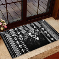Mabuhay Philippines Festival Rubber Doormat Filipino Map Black White Igorot Pattern