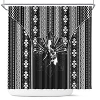 Mabuhay Philippines Festival Shower Curtain Filipino Map Black White Igorot Pattern