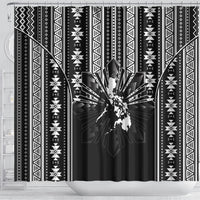 Mabuhay Philippines Festival Shower Curtain Filipino Map Black White Igorot Pattern
