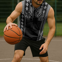 Mabuhay Philippines Festival Sleeveless Hoodie Filipino Map Black White Igorot Pattern