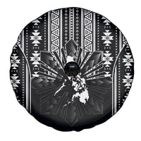 Mabuhay Philippines Festival Spare Tire Cover Filipino Map Black White Igorot Pattern