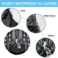 Mabuhay Philippines Festival Spare Tire Cover Filipino Map Black White Igorot Pattern