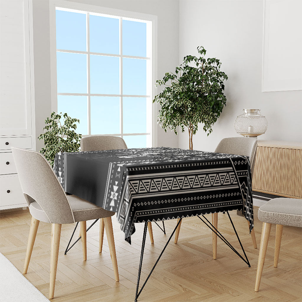 Mabuhay Philippines Festival Tablecloth Filipino Map Black White Igorot Pattern