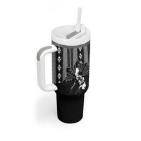 Mabuhay Philippines Festival Tumbler With Handle Filipino Map Black White Igorot Pattern