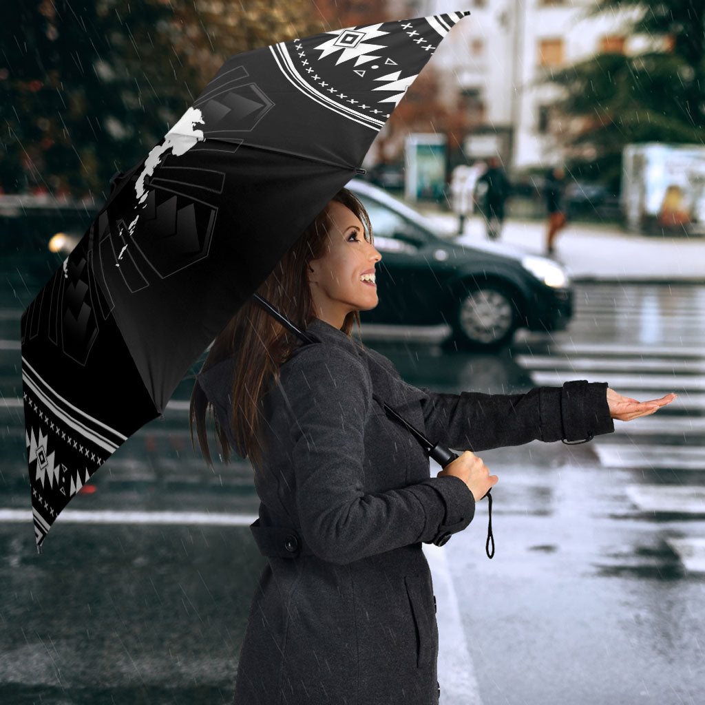 Mabuhay Philippines Festival Umbrella Filipino Map Black White Igorot Pattern