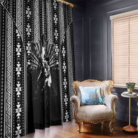 Mabuhay Philippines Festival Window Curtain Filipino Map Black White Igorot Pattern