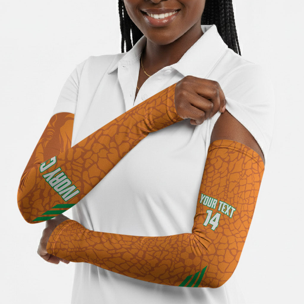 Ivory Coast Football Custom Arm Sleeves Les Elephants Dames Skin Style
