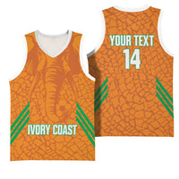 Ivory Coast Football Custom Basketball Jersey Les Elephants Dames Skin Style