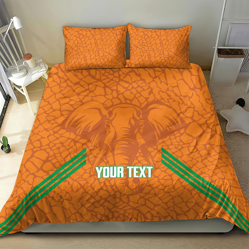 Ivory Coast Football Custom Bedding Set Les Elephants Dames Skin Style
