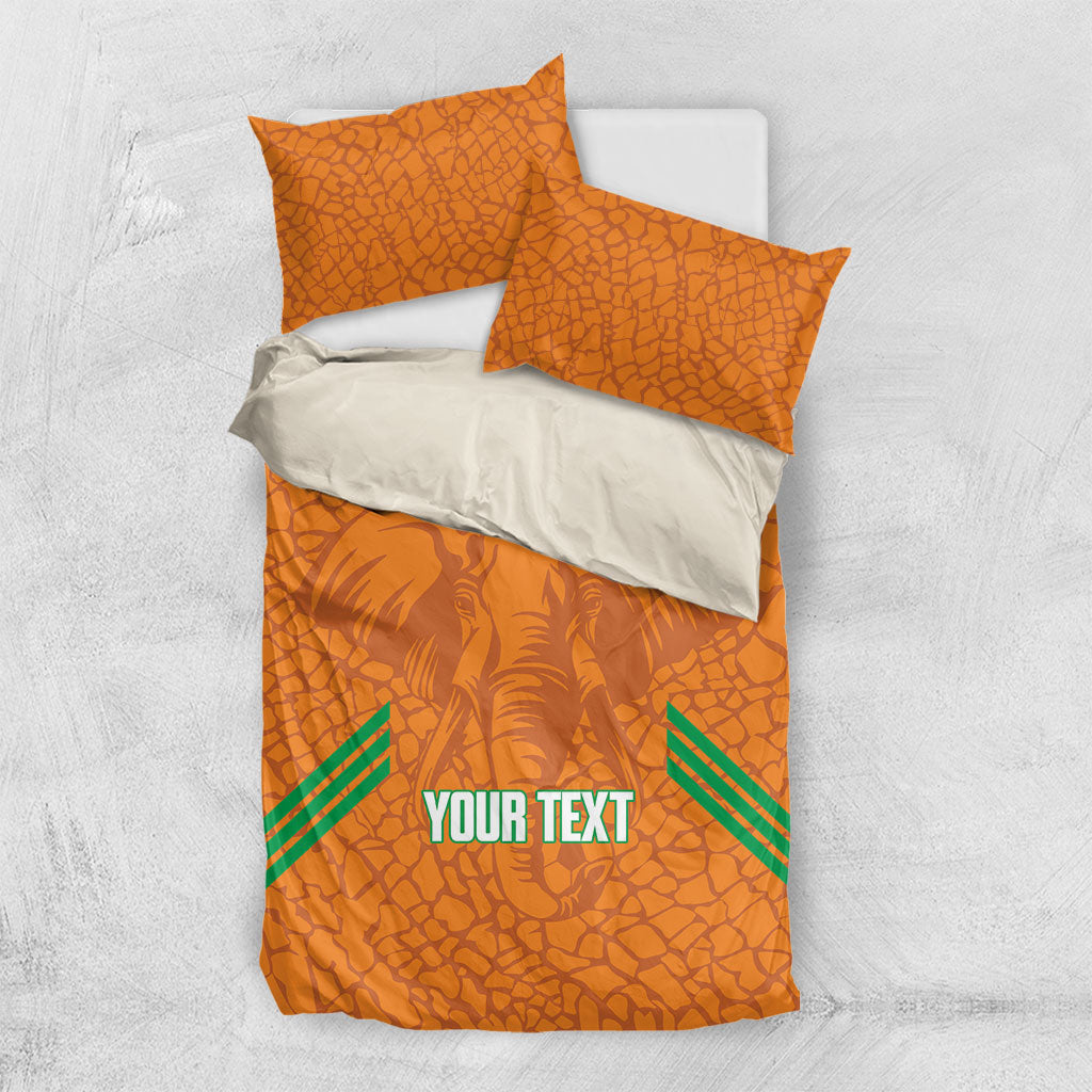 Ivory Coast Football Custom Bedding Set Les Elephants Dames Skin Style
