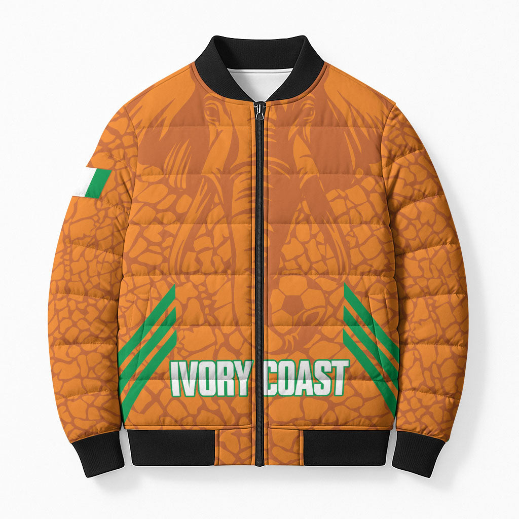 Ivory Coast Football Custom Bomber Puffer Jacket Les Elephants Dames Skin Style