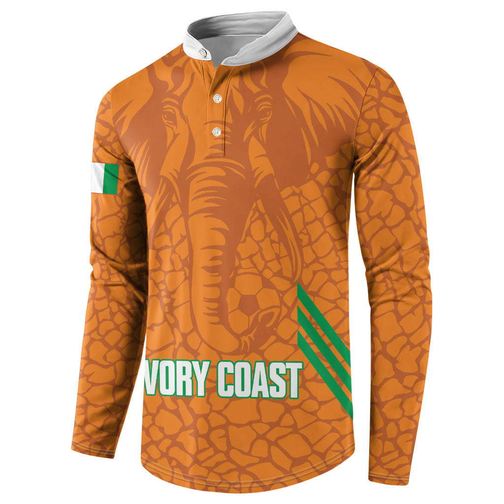 Ivory Coast Football Custom Button Sweatshirt Les Elephants Dames Skin Style