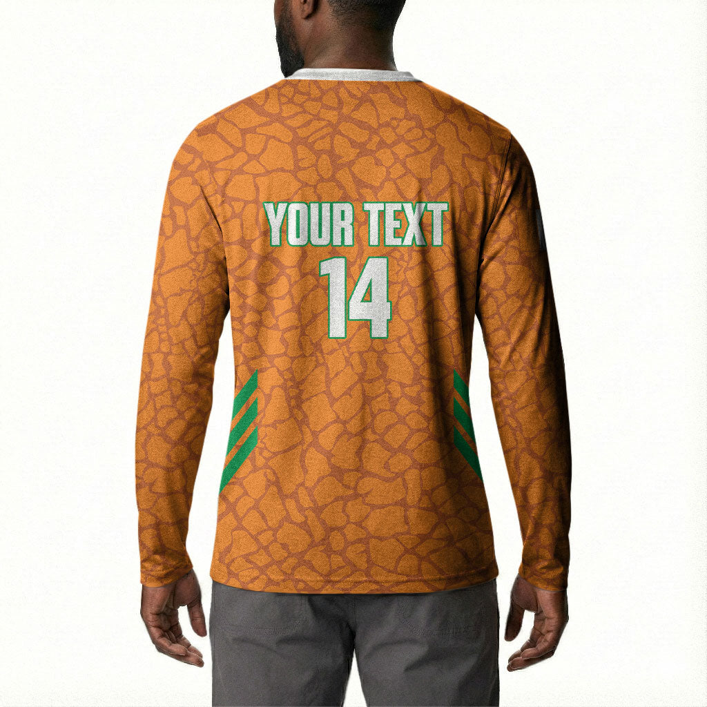 Ivory Coast Football Custom Button Sweatshirt Les Elephants Dames Skin Style