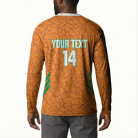 Ivory Coast Football Custom Button Sweatshirt Les Elephants Dames Skin Style
