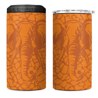 Ivory Coast Football Custom 4 in 1 Can Cooler Tumbler Les Elephants Dames Skin Style