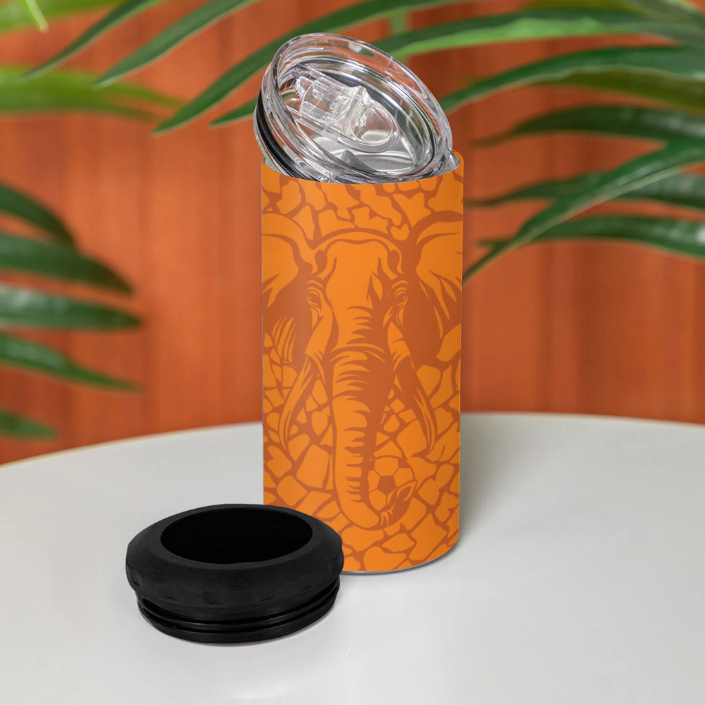 Ivory Coast Football Custom 4 in 1 Can Cooler Tumbler Les Elephants Dames Skin Style