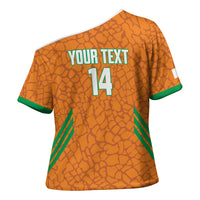 Ivory Coast Football Custom Cross Shoulder Shirt Les Elephants Dames Skin Style