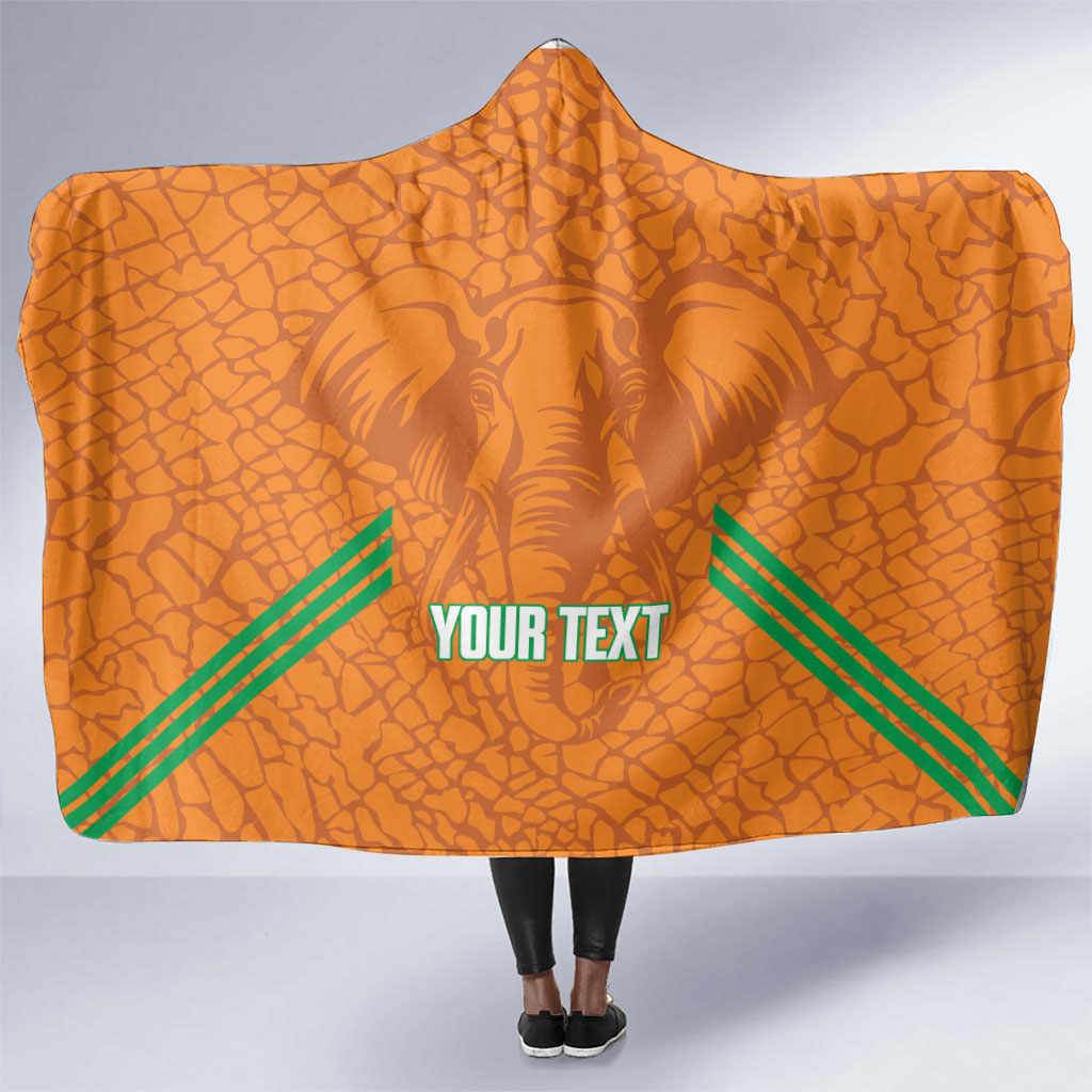 Ivory Coast Football Custom Hooded Blanket Les Elephants Dames Skin Style