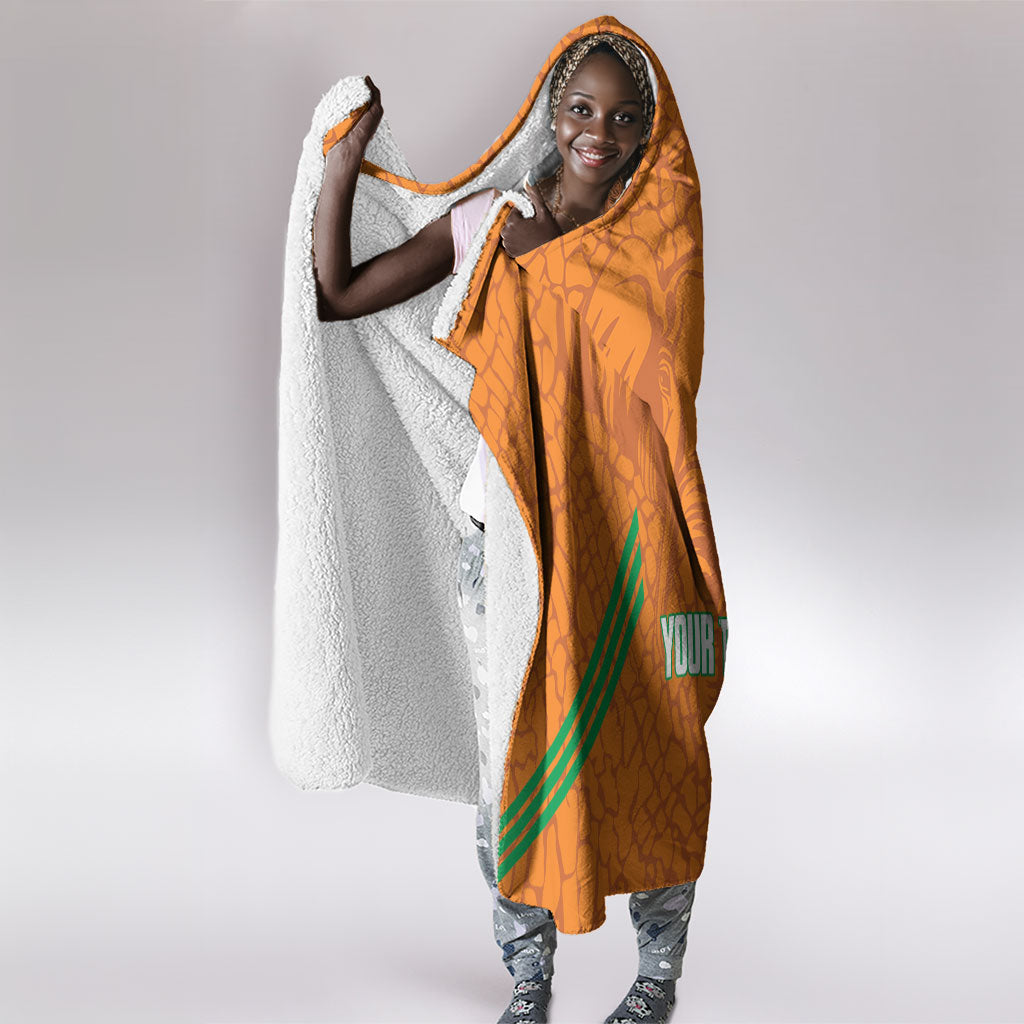 Ivory Coast Football Custom Hooded Blanket Les Elephants Dames Skin Style