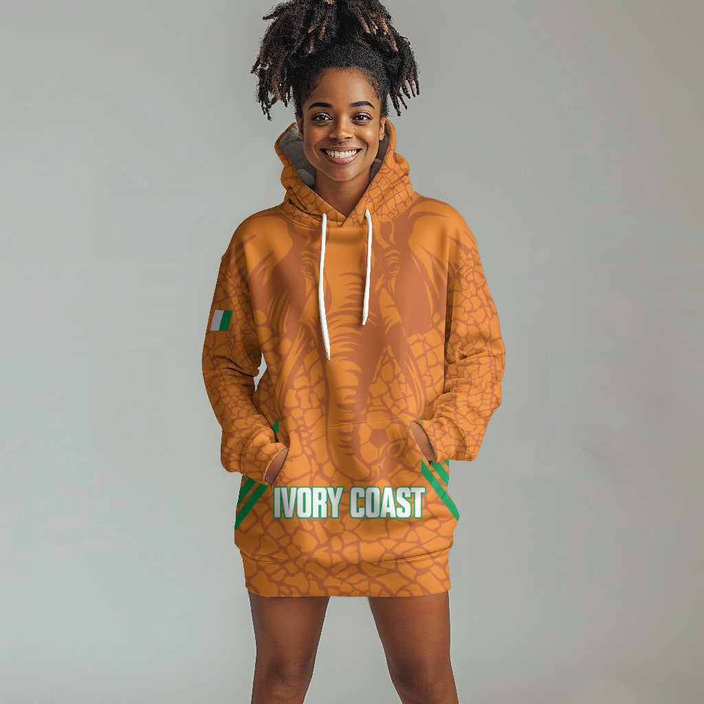 Ivory Coast Football Custom Hoodie Dress Les Elephants Dames Skin Style