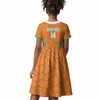 Ivory Coast Football Custom Kid Short Sleeve Dress Les Elephants Dames Skin Style