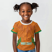 Ivory Coast Football Custom Kid T shirt Les Elephants Dames Skin Style